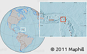 Gray Location Map of Anguilla, hill shading