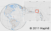 Gray Location Map of Anguilla, lighten, desaturated, hill shading