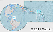 Gray Location Map of Anguilla, lighten, desaturated, land only, hill shading