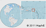 Gray Location Map of Anguilla, lighten, land only, hill shading