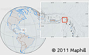 Gray Location Map of Anguilla, lighten, semi-desaturated, hill shading
