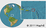 Gray Location Map of Anguilla, satellite outside, hill shading