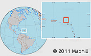 Physical Location Map of Anguilla, gray outside