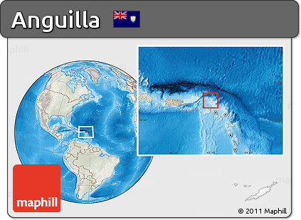 Physical Location Map of Anguilla, lighten, semi-desaturated, land only