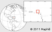 Political Location Map of Anguilla, blank outside