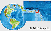 Political Location Map of Anguilla, physical outside