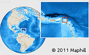 Political Location Map of Anguilla, shaded relief outside