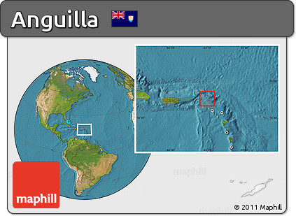 Satellite Location Map of Anguilla