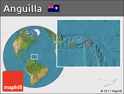 Satellite Location Map of Anguilla
