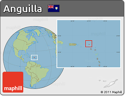 Savanna Style Location Map of Anguilla