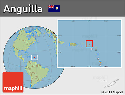 Savanna Style Location Map of Anguilla