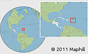 Savanna Style Location Map of Anguilla, highlighted continent, within the entire continent