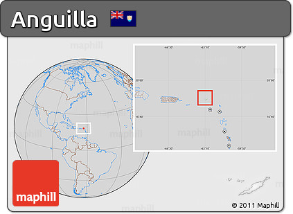 Savanna Style Location Map of Anguilla, lighten, desaturated