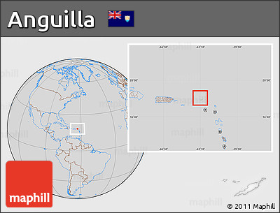 Savanna Style Location Map of Anguilla, lighten, desaturated