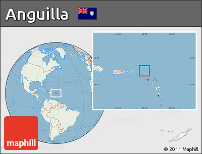Savanna Style Location Map of Anguilla, lighten, land only