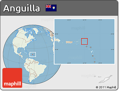 Savanna Style Location Map of Anguilla, lighten, land only