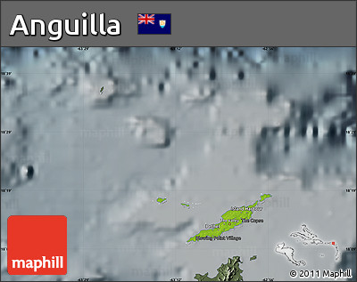 Physical Map of Anguilla, darken, semi-desaturated