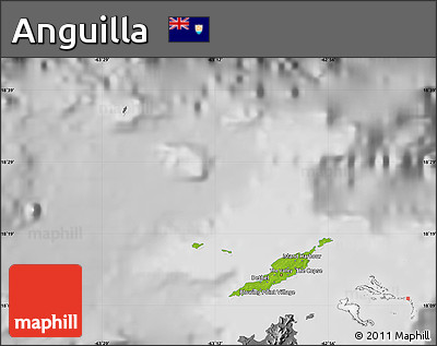 Physical Map of Anguilla, desaturated
