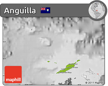 Physical Map of Anguilla, desaturated