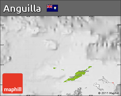 Physical Map of Anguilla, lighten, desaturated