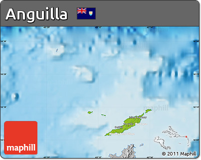 Physical Map of Anguilla, lighten, desaturated, land only