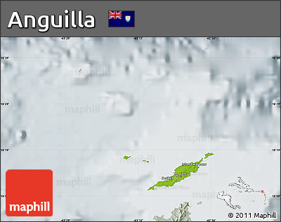 Physical Map of Anguilla, lighten, semi-desaturated