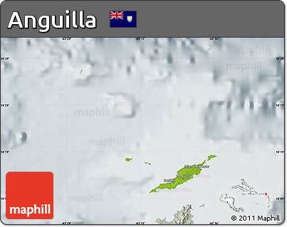 Physical Map of Anguilla, lighten, semi-desaturated