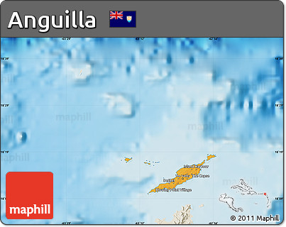 Political Map of Anguilla, shaded relief outside