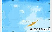 Political Map of Anguilla, single color outside, bathymetry sea