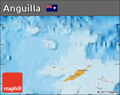 Political Map of Anguilla, single color outside