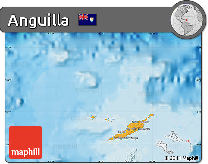 Political Shades Map of Anguilla
