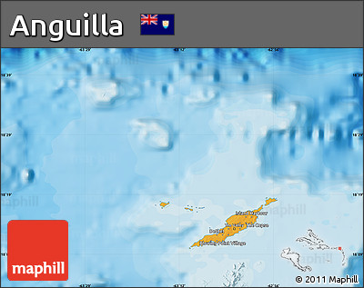 Political Shades Map of Anguilla