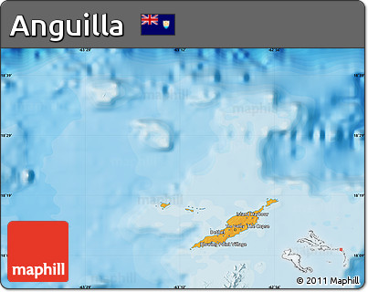 Political Shades Map of Anguilla