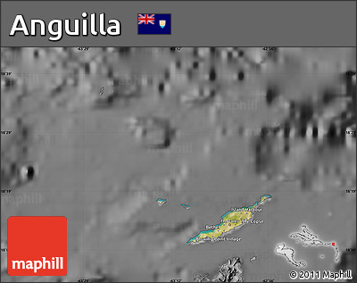 Satellite Map of Anguilla, desaturated