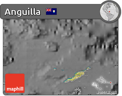 Satellite Map of Anguilla, desaturated