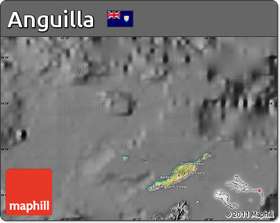 Satellite Map of Anguilla, desaturated
