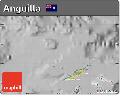 Satellite Map of Anguilla, lighten, desaturated
