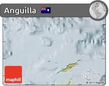 Satellite Map of Anguilla, lighten