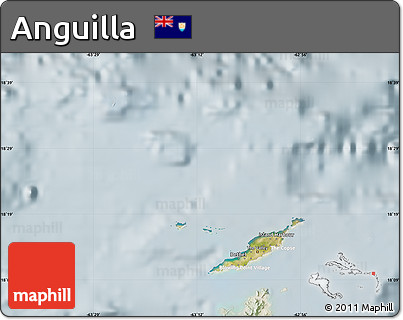 Satellite Map of Anguilla, lighten
