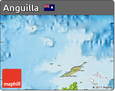 Satellite Map of Anguilla, physical outside