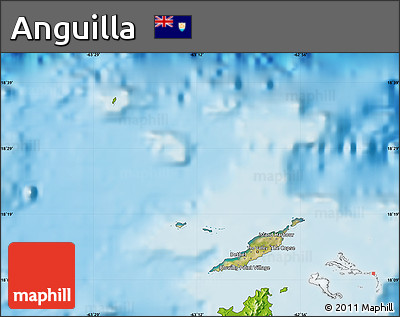 Satellite Map of Anguilla, physical outside