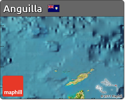 Satellite Map of Anguilla, single color outside