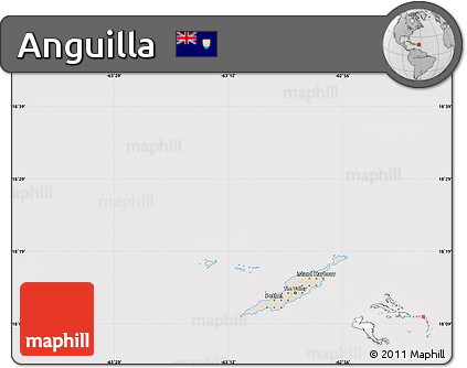 Shaded Relief Map of Anguilla, cropped outside