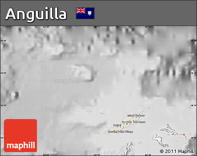 Shaded Relief Map of Anguilla, desaturated