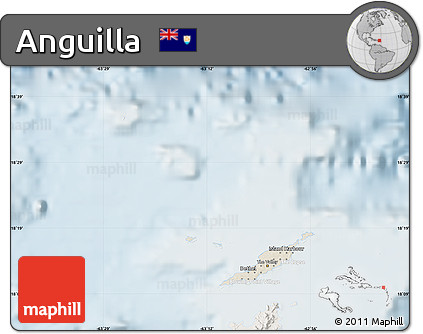 Shaded Relief Map of Anguilla, lighten