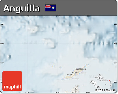 Shaded Relief Map of Anguilla, lighten