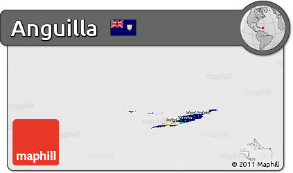 Flag Panoramic Map of Anguilla, flag rotated