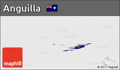 Flag Panoramic Map of Anguilla, flag rotated