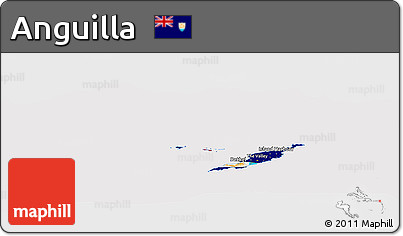 Flag Panoramic Map of Anguilla, flag rotated
