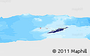 Flag Panoramic Map of Anguilla, single color outside, bathymetry sea, flag aligned to the middle